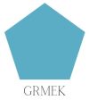 Logo obrta Grmek, pravilan plavi peterokut,